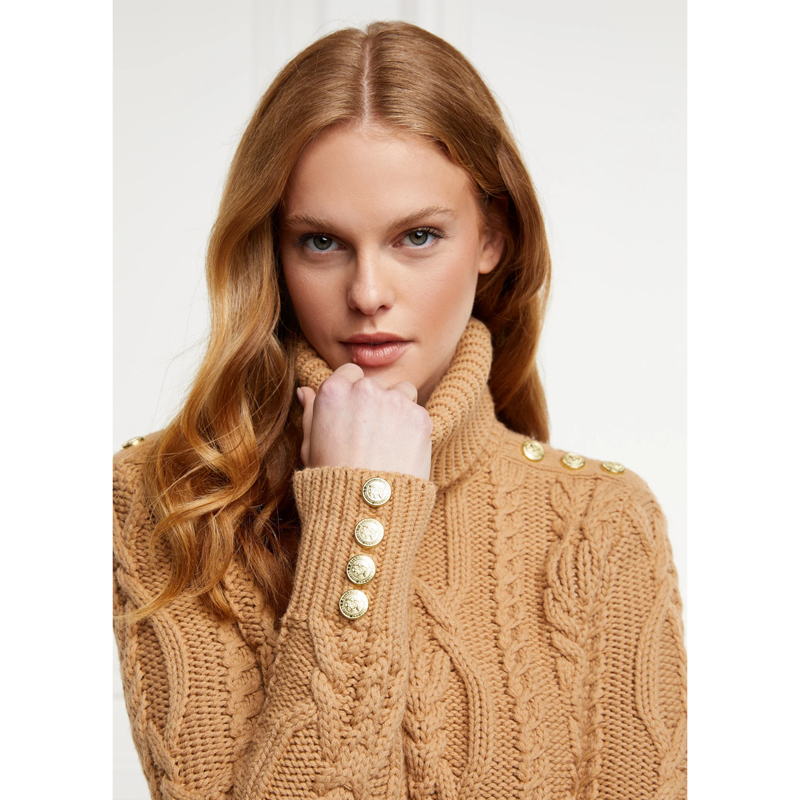 Holland Cooper Belgravia Cable Knit - Camel-3